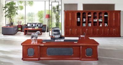 Traditional Reversible L Exclusive Mahogany Executive Desk with Side Cabinet