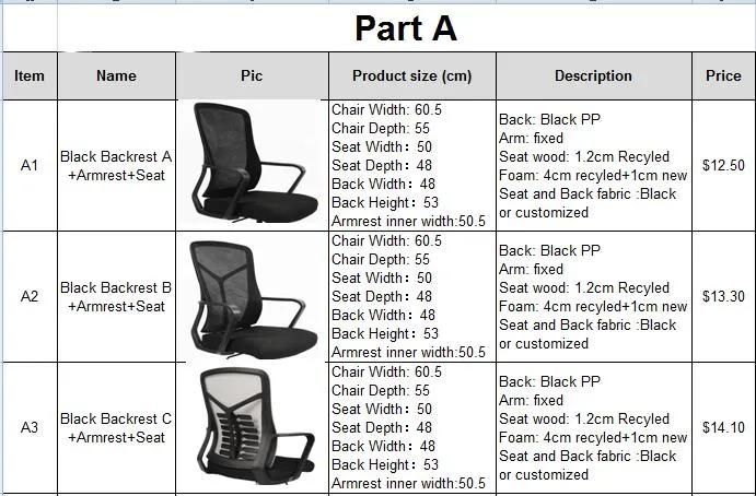 Modern Home Office Furniture Chair Height Adjustable Upholstered Mesh Swivel Computer Executive Conference Chair Office Ergonomic Desk Chair MID-Back