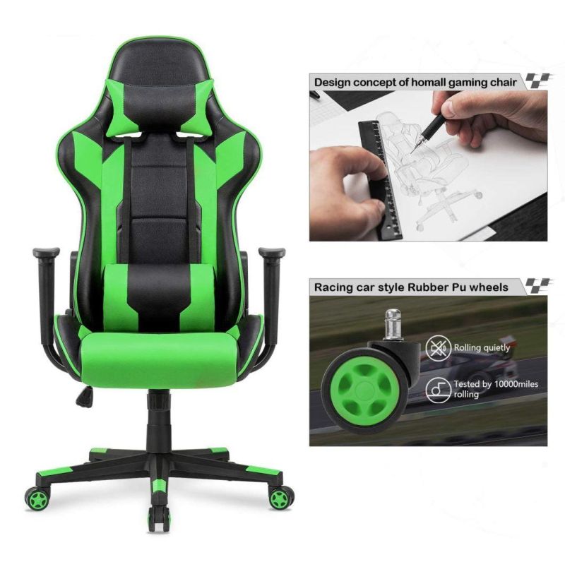 PU Leather Office Reclining Swivel Ergonomic Racing Computer Gaming Chair