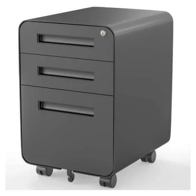 Office Furniture Movable Steel Cabinet 3 Drawers Mobile Cabinet