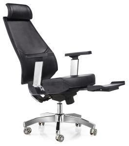 Black Adjustable PU Leather Manager Staff Senior Executive Chair with Pedal&#160;