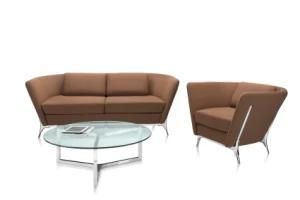 Fabric Leather Stainless Steel Legs Waiting Room Office Furniture Sofa