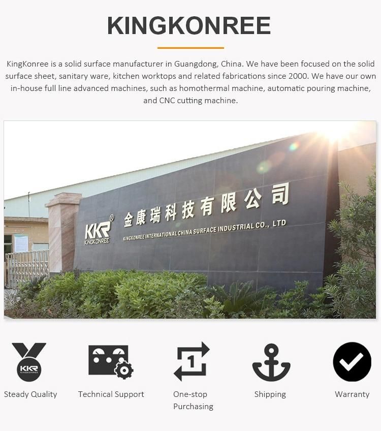 Kingkonree Custom Pure Acrylic Solid Surface Commecial Building Office Reception Desk