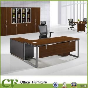 Walnut Wholesale 36mm Top Office Table Deisgn Metal Leg Office Table