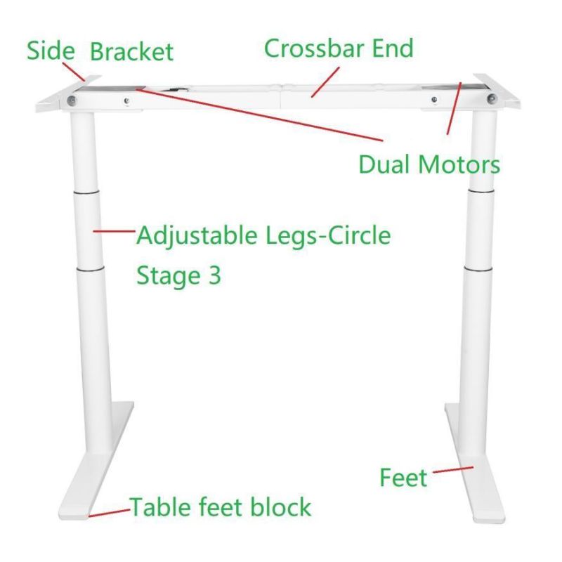 Office Furniture Dual Motors Height Adjustable Desk Standing Desk