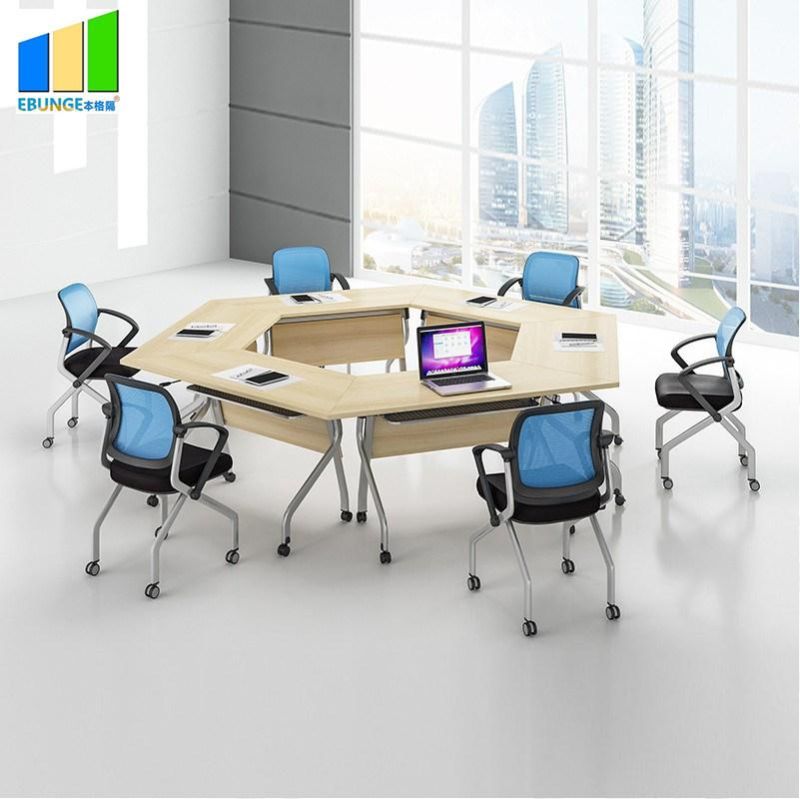 Ebunge School Office Furniture Wooden Stackable Conference Folding Tables for Training Room