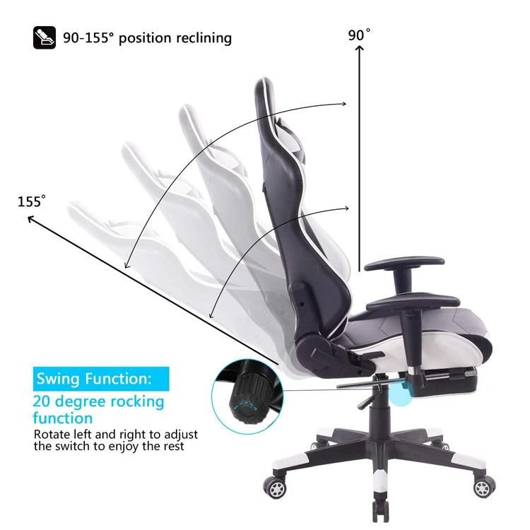 (MED-F) Partner Ergonomic Gaming Chair High Back Swivel Computer Office Chair Headrest Lumbar Support Recliner Racing Chair