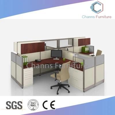Combination Furniture Four Seats L Shape Office Cubicle with Partition (CAS-W628)