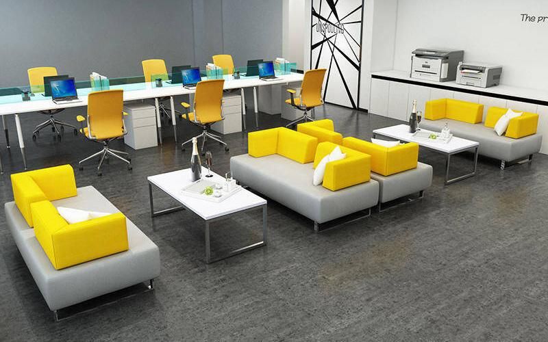 Modern Design Fabric Three Person Seat Office Sofa