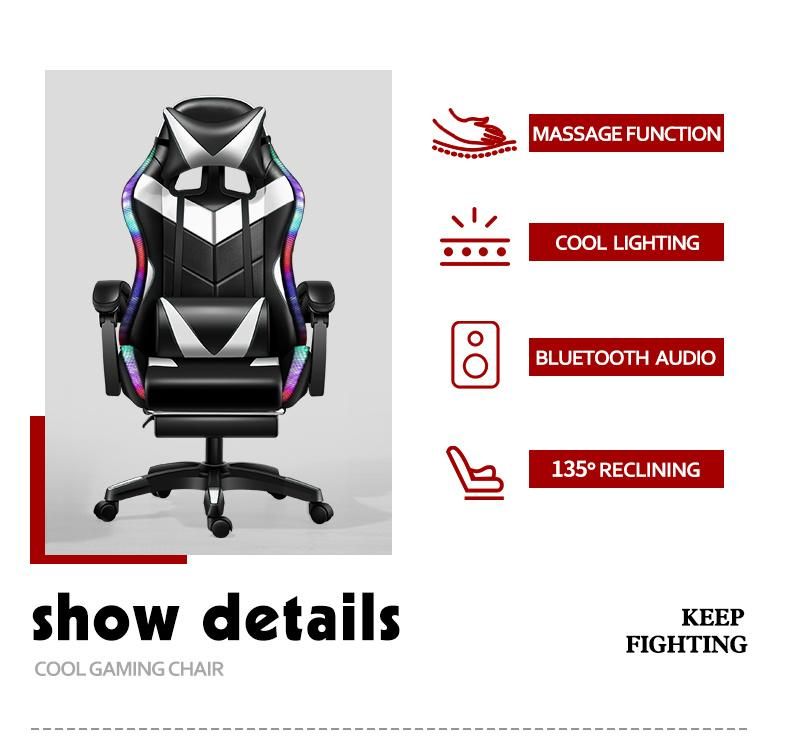CE Approval Hot Sale RGB LED New Design High Quality OEM ODM Ergonomic Silla Gamer PC Gaming Swivel Racing Gaming Chair