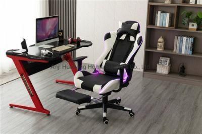Gaming Chair RGB LED Lights Swivel Adjustable PU Leather Computer Silla Gamer Office Chair Racing