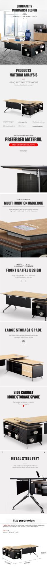 Office CEO Furniture Latest Office Table Designs Melamine Desk