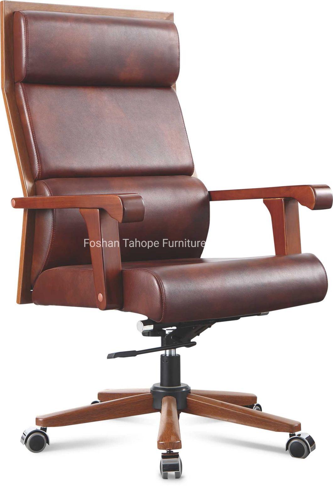 Full Leather Modern Office Furniture Swivel Style Unfolded Executive Manger Chair