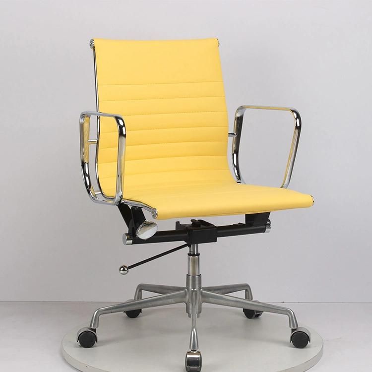 Middle Back High Quality China Red Office Chair with Aluminium Legs