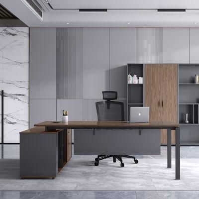 Modern Melamine L Shape Boss Table Home Executive Commercial Wooden Furniture Office Desk