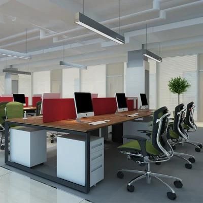 Foshan Manufacture Steel Frame Modern Design Open Space Office Desk 6 Seater Workstation