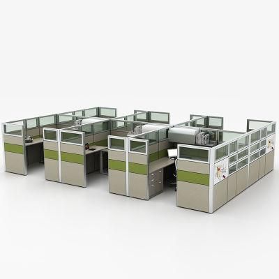 Used American Power Supply System 83mm Thickness Aluminum Frame Office Cubicle Workstation Staff Table