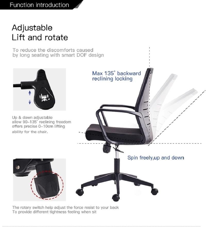 Cheap Mesh Office Chair Swivel Black Staff Chair Durable Ergonomic Office Chair