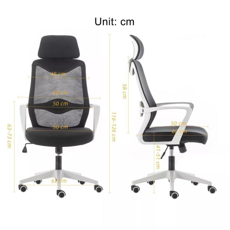 2022 New Design Chair High Back White Plastic Fabric Office Chair Meeting White Chair