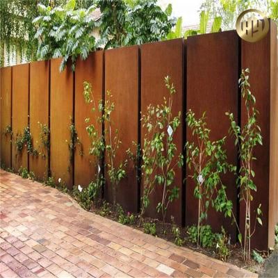 Outdoor Simple Rectangular Corten Steel Rusty Metal Screen