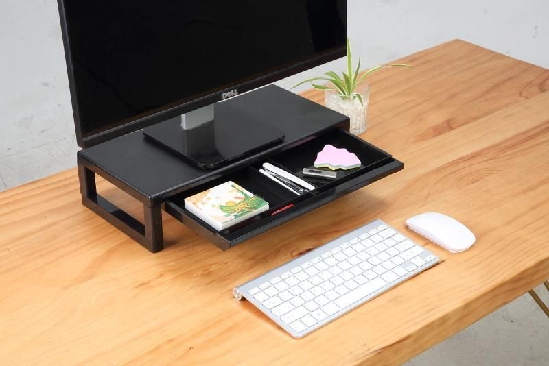 Wholesale Custom Height Adjustable Tool Black Monitor Stand Riser Computer Screen Laptop Rack Riser Shelf Platform Office Desk