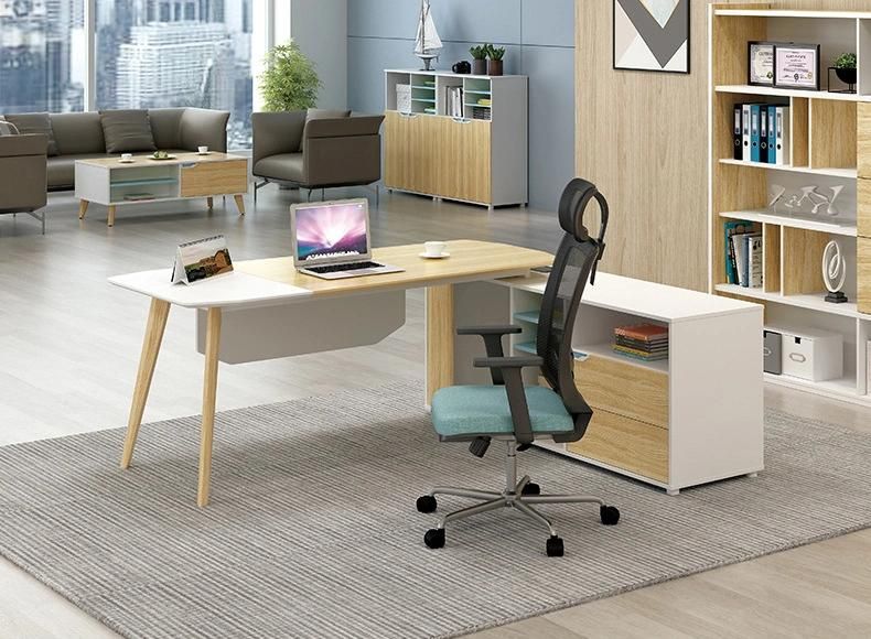 Chinese Brief Style L-Shaped Office Executive Computer Table