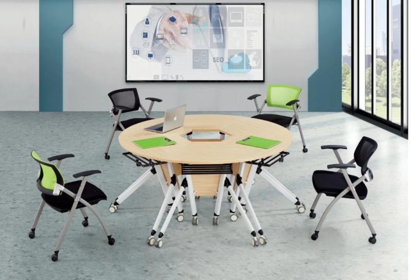 Standing Folding Movable Stackable Sliding Meeting Room Computer Study Office Table Training Desk