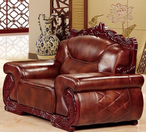 Wholesales Fashionable Genuine Leather Couch Waiting Room Sofa