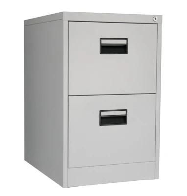 Commercial-Grade 2 Drawer Vertical Filing Cabinet Plastic Handle Stationary Metal Steel File Cabinet for Office