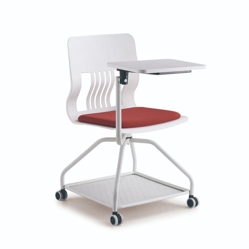 Manufacturers Supply 2021 New Design Home Office Furniture Rotatable School Office Conference Training Chair with Writing Table Office Chair