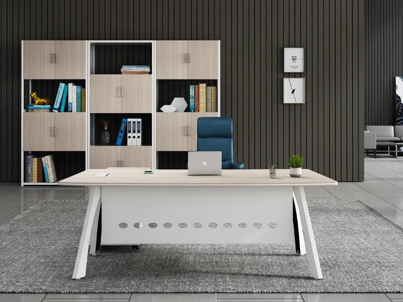 Factory Price Chairman Office CEO Movable Computer Director Manager Desk with Vice Cabinet