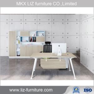 Hot Sale MFC Wood Executive Office Computer Table with Steel Legs (GM-99)