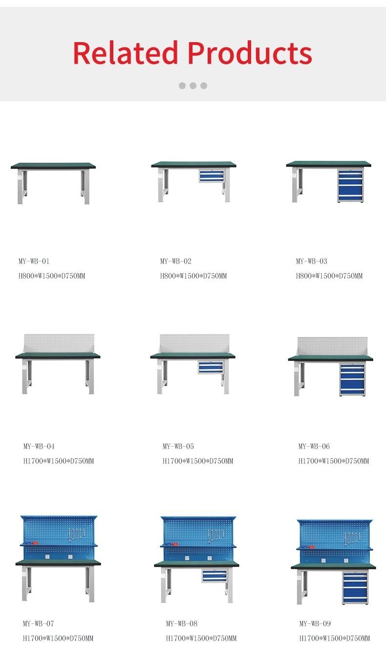 Modern Garage Workbench Chargeable Antistatic Top ESD Steel Workbench