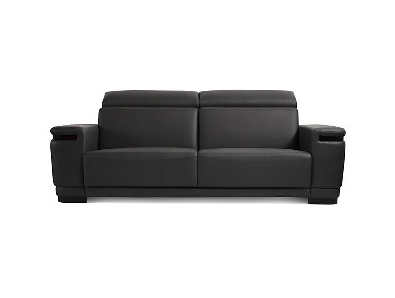 Modern Executive Microfiber Leather Office Sofa with Solid Wood Feet