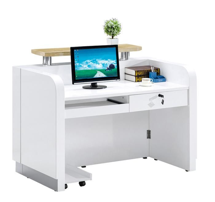 Beauty Front Desk Office Salon Restaurant Wood White Paint Reception Desk
