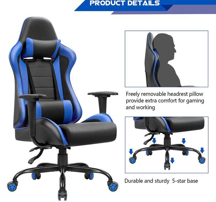 (HAKIM) Partner High-Back PU Leather Racing Gaming Chair, Desk Computer Ergonomic Executive Swivel Rolling Home Office Chair