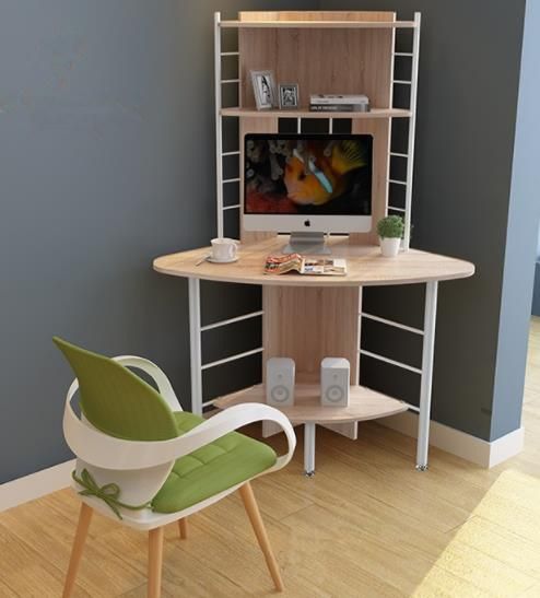 Simple Style Detachable MDF Wood Computer Desk Rely on a Wall