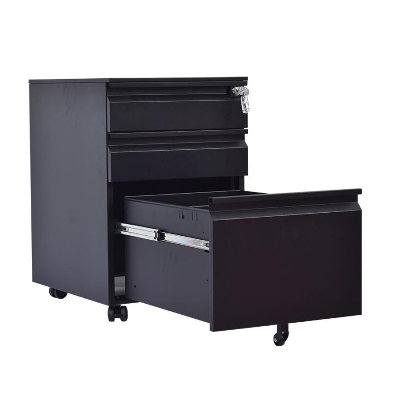 Under Storage Use Steel Filing Cabinet 3 Drawers with 5 Wheels
