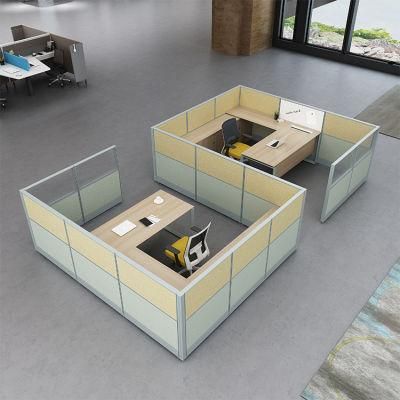 Modern Office Furniture Aluminum Frame Dividers Partition Office Cubicle Workstation for Small Office