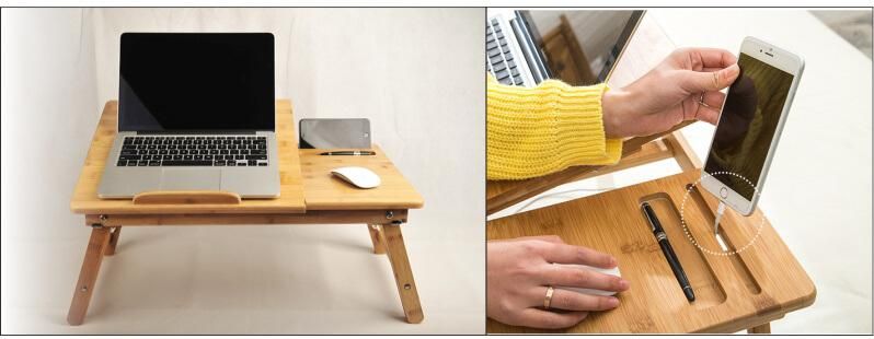 Customized Adjustable Foldable Laptop Tray Table Stand for Desk with Cooling Fan