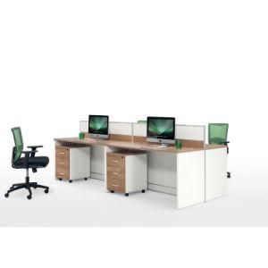 4 Person Office Table Workstation with Movetable Storage