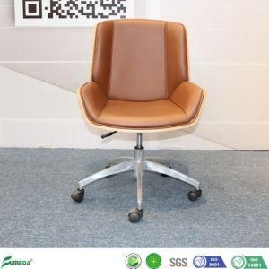 MID Back Upholstery Leather and Wood Swivel Chairs for Office Room