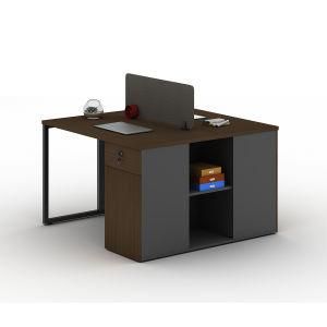 Hot Selling 2 People Wood Melamine Office Workstation with Cabinet
