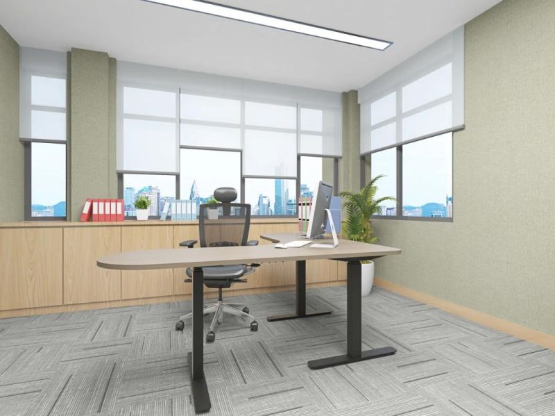 Office Furniture Executive Motorized Height Adjustable L-Shaped Office Desk