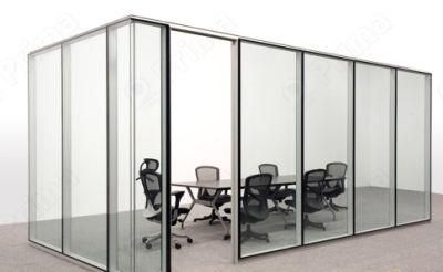 Modern Glass Partition Practical Design Office Partition Wooden Office Desk and Black Partition