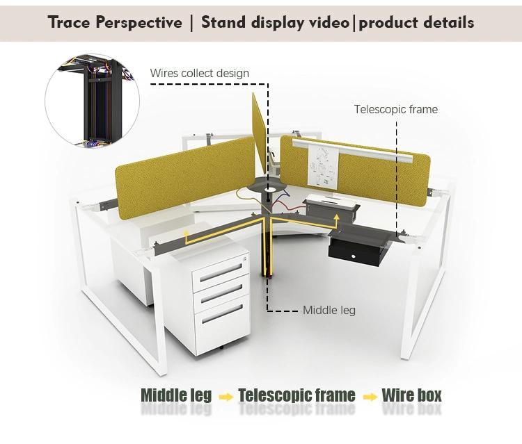 New Product Frame Foshan Factory 3 Person Workstation Office Desk