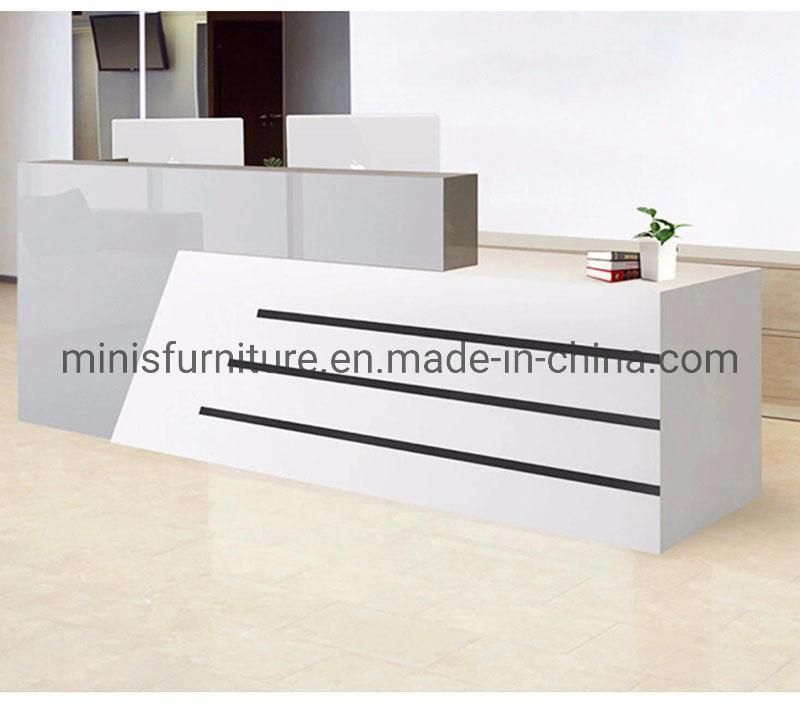 (M-RD603) High Quality Office/Hotel/Shops Furniture White Curved Front Table/Reception Desk