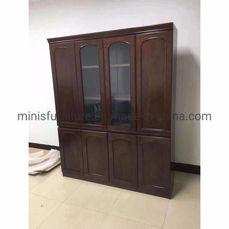 (MN-FC021) School Office Two Doors Storage Wood and Glass Filing Cabinet