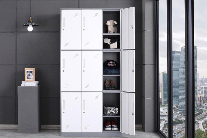 9 Doors Steel Almirah/Metal Folding Clothes Wardrobe