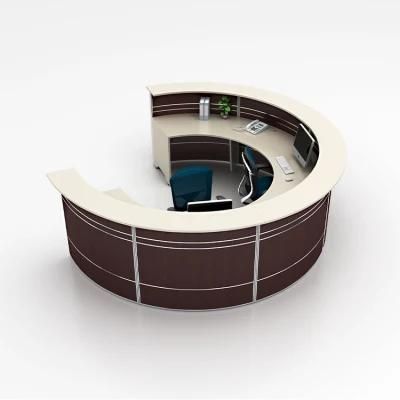 Clover T8 Series Melamine Modern Design Oval Half Round Reception Front Desk Counter Design